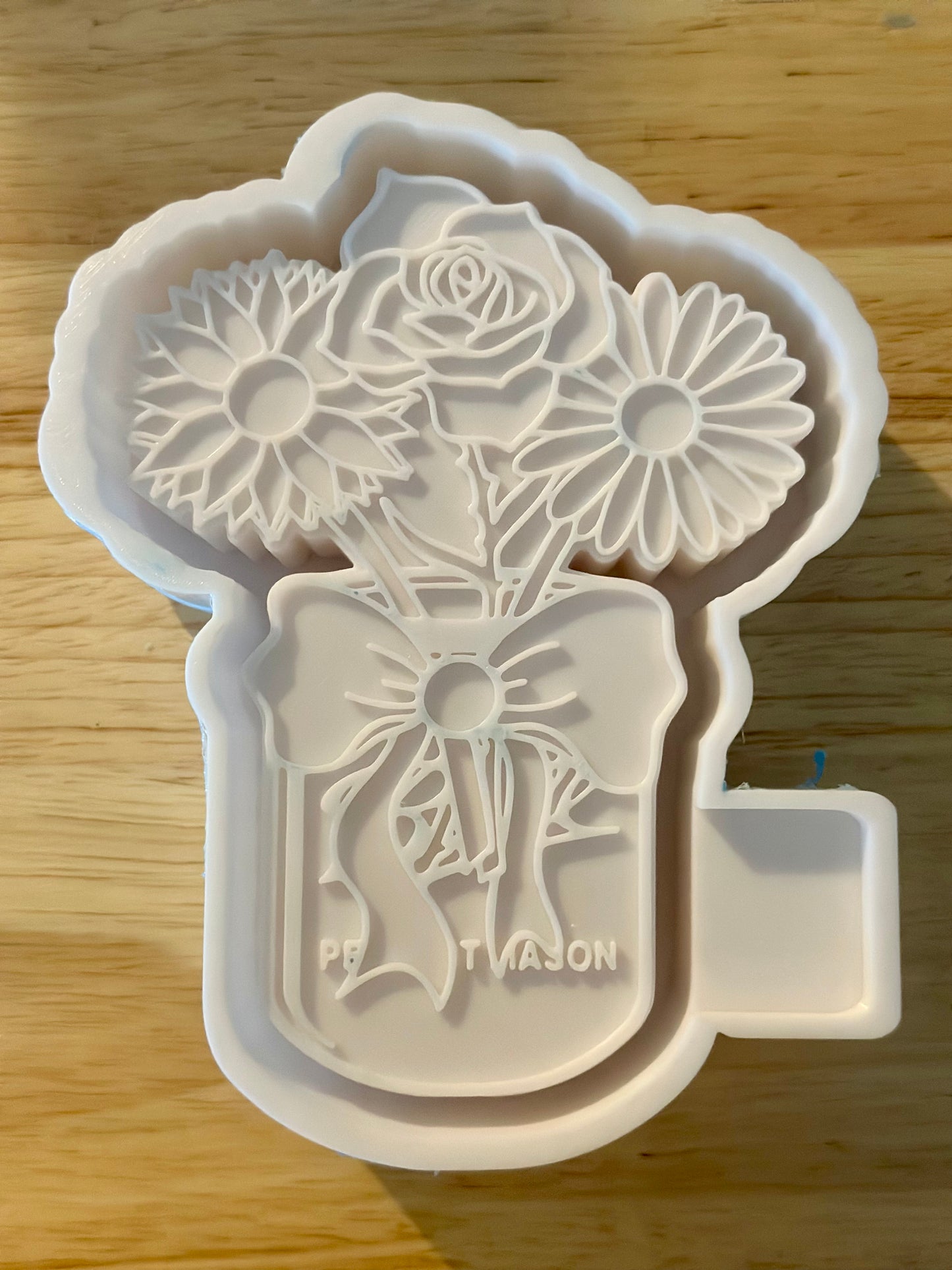 Mason jar with flowers mold