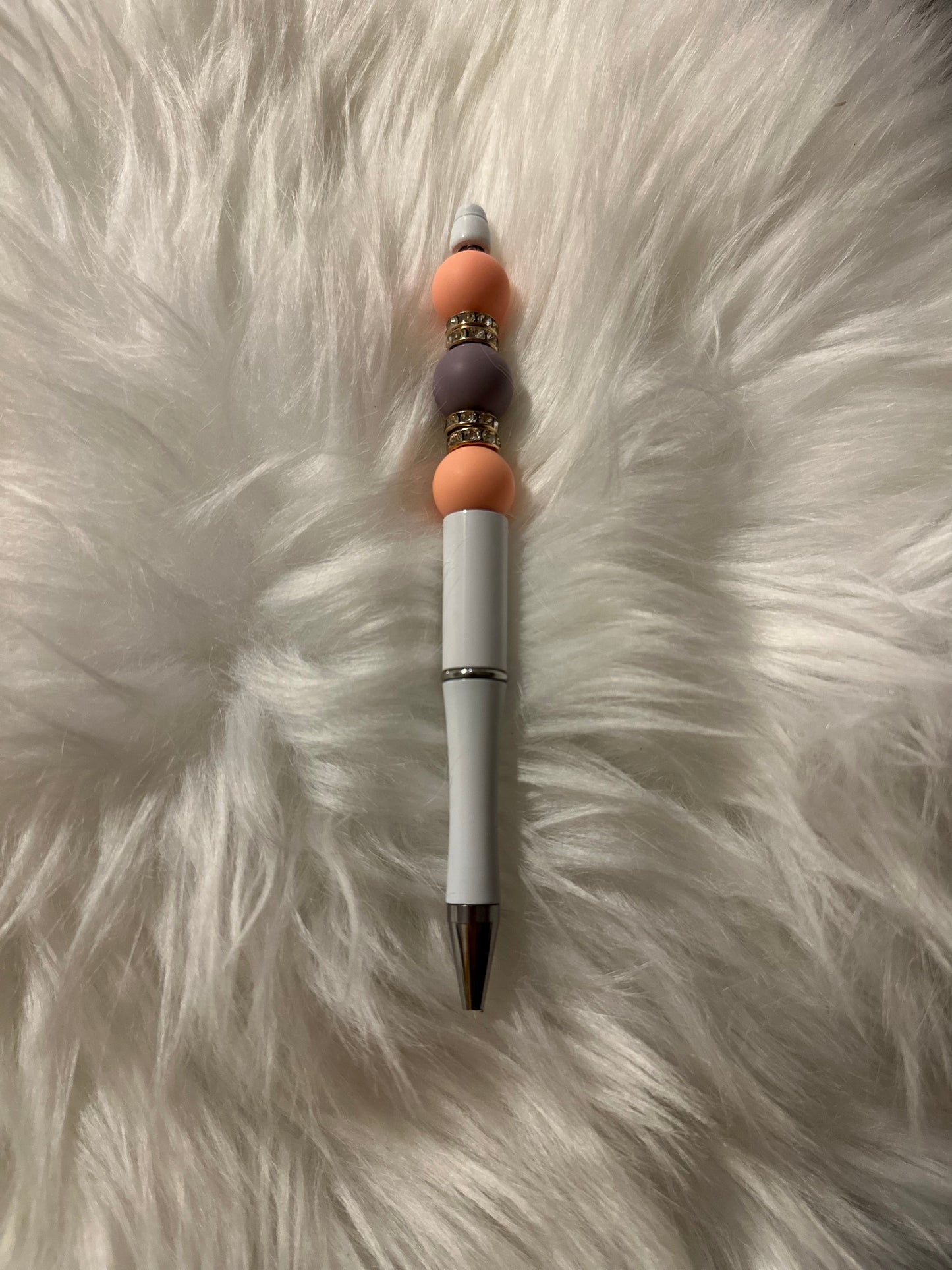 Peach & Purple Beaded Pen