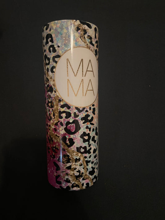 20 oz Pink Leopard Mama Tumbler